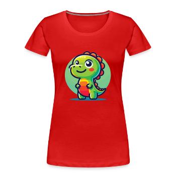 Dinosaurier Baby Dino Kinder Dinosaurier Kinder - Frauen Premium Bio T-Shirt - Rot - Vorne - Mia (176cm)