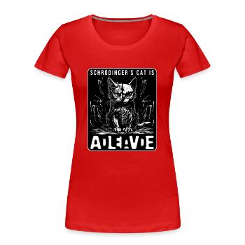 Schrodinger's Cat Dead And Alive - Women's Premium Organic T-Shirt - red - Front - Mia (176cm)