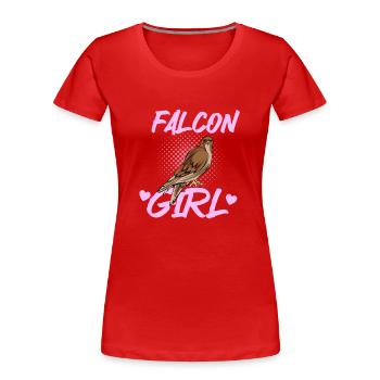 Falknerei Ornithologie Geschenk - Frauen Premium Bio T-Shirt - Rot - Vorne - Mia (176cm)