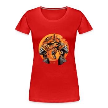 Afrika, drei afrikanische Frauen - Frauen Premium Bio T-Shirt - Rot - Vorne - Mia (176cm)