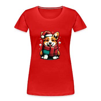 Corgi Corgi Chien Corgi Corgi Welsh Corgi - T-shirt bio Premium Femme - rouge - Devant - Mia (176cm)