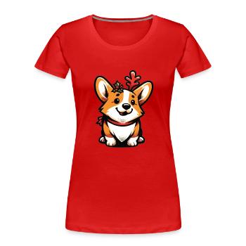 Corgi Corgi Chien Corgi Corgi Welsh Corgi - T-shirt bio Premium Femme - rouge - Devant - Mia (176cm)