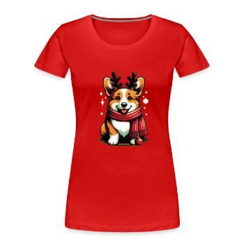 Corgi Corgi Chien Corgi Corgi Welsh Corgi - T-shirt bio Premium Femme - rouge - Devant - Mia (176cm)