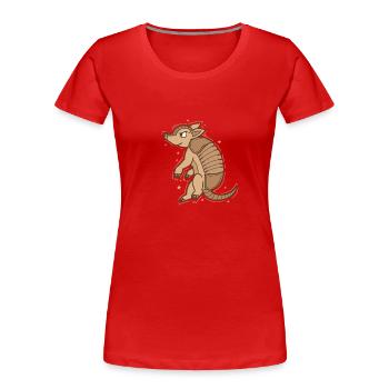 nachtaktives Gürteltier in der Wüste - Frauen Premium Bio T-Shirt - Rot - Vorne - Mia (176cm)