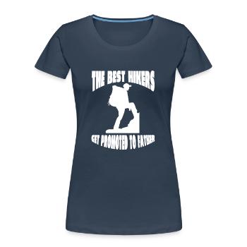 Wanderung Wandern Bergwandern Bergwanderer - Frauen Premium Bio T-Shirt - Navy - Vorne - Mia (176cm)