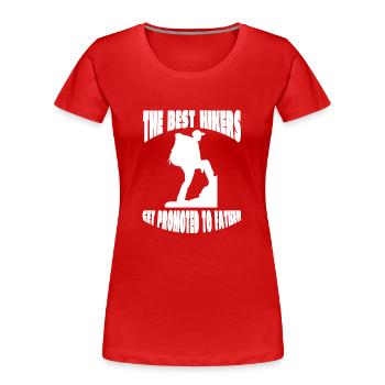Wanderung Wandern Bergwandern Bergwanderer - Frauen Premium Bio T-Shirt - Rot - Vorne - Mia (176cm)