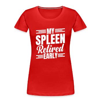Spleen Surgery Surviving Spleen Removal - Women's Premium Organic T-Shirt - red - Front - Mia (176cm)