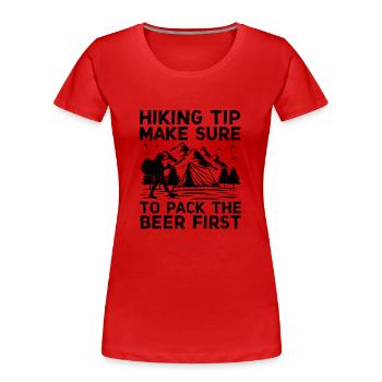Wandern Wanderer Natur Trekking Outdoor Bergsteigerin - Frauen Premium Bio T-Shirt - Rot - Vorne - Mia (176cm)