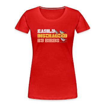 Facilement distrait par les oiseaux Amateur d’oiseaux - T-shirt bio Premium Femme - rouge - Devant - Mia (176cm)