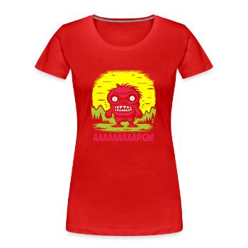 Kleiner Schlingel - Immer wütend - Frauen Premium Bio T-Shirt - Rot - Vorne - Mia (176cm)