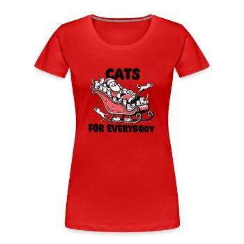 Santa Claus with cat sleigh – Cats for - Women's Premium Organic T-Shirt - red - Front - Mia (176cm)