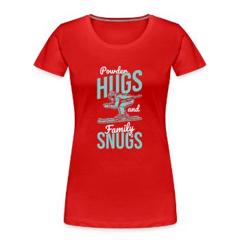 Magie de la montagne Skier ensemble Vacances en famille Ski - T-shirt bio Premium Femme - rouge - Devant - Mia (176cm)