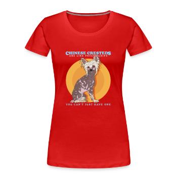 Chinois à crête chinois Chinois à crête cadeau - T-shirt bio Premium Femme - rouge - Devant - Mia (176cm)