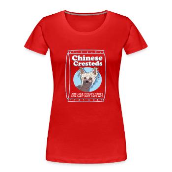 Chinois à crête chinois crêtes chinois cadeau - T-shirt bio Premium Femme - rouge - Devant - Mia (176cm)