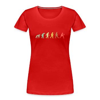 Golf Retro Golfer Evolution Lustiges Golfen - Frauen Premium Bio T-Shirt - Rot - Vorne - Mia (176cm)