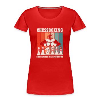 Schachboxen - Schachmatt Oder Knockout Schachboxen - Frauen Premium Bio T-Shirt - Rot - Vorne - Mia (176cm)