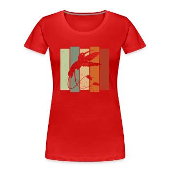 Quetzal Bird Retro Birdwatching Birdwatcher - T-shirt bio Premium Femme - rouge - Devant - Mia (176cm)