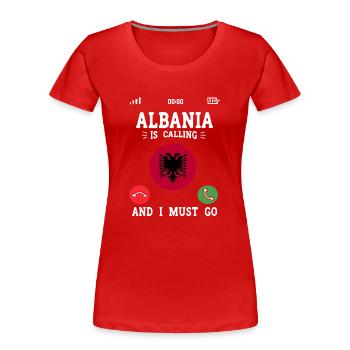 Drapeau albanais Aigle albanais Shqiponja - T-shirt bio Premium Femme - rouge - Devant - Mia (176cm)