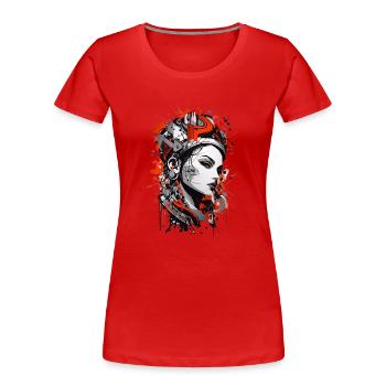 Abstrait coloré jeune femme Graffiti Art - T-shirt bio Premium Femme - rouge - Devant - Mia (176cm)
