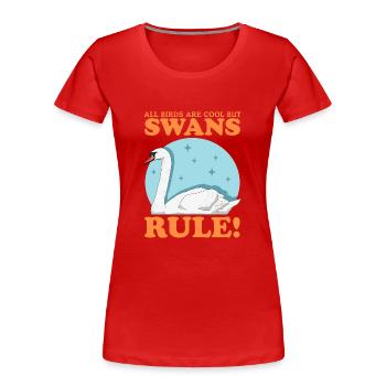 Schwan Schwäne Schwanenliebhaber Geschenk - Frauen Premium Bio T-Shirt - Rot - Vorne - Mia (176cm)