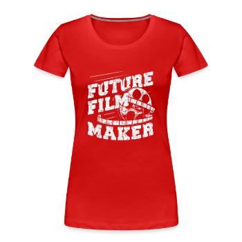 Futur Cinéaste Directeur de la photographie Producteur - T-shirt bio Premium Femme - rouge - Devant - Mia (176cm)