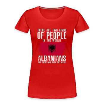 Drapeau albanais Aigle albanais Shqiponja - T-shirt bio Premium Femme - rouge - Devant - Mia (176cm)