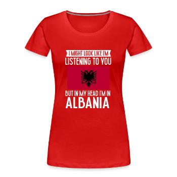Drapeau albanais Aigle albanais Shqiponja - T-shirt bio Premium Femme - rouge - Devant - Mia (176cm)
