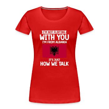 Drapeau albanais Aigle albanais Shqiponja - T-shirt bio Premium Femme - rouge - Devant - Mia (176cm)