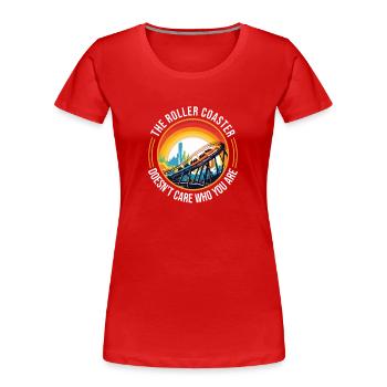 Freizeitpark Jahrmarkt Rummelplatz Kirmes - Frauen Premium Bio T-Shirt - Rot - Vorne - Mia (176cm)