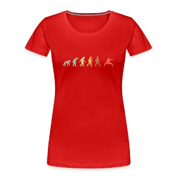 Vintage Judo Retro Kampfkunst Evolution - Frauen Premium Bio T-Shirt - Rot - Vorne - Mia (176cm)
