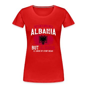 Drapeau albanais Aigle albanais Shqiponja - T-shirt bio Premium Femme - rouge - Devant - Mia (176cm)