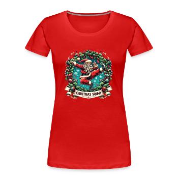 Escouade de Noël Père Noël Weihnachten Noël - T-shirt bio Premium Femme - rouge - Devant - Mia (176cm)