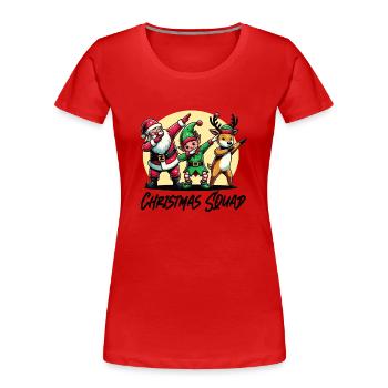 Escouade de Noël Père Noël Weihnachten Noël - T-shirt bio Premium Femme - rouge - Devant - Mia (176cm)