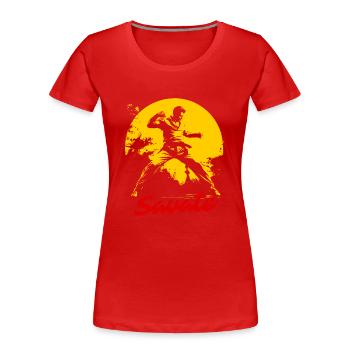 Kampfkunst Frankreich: Savate Kämpfer - Frauen Premium Bio T-Shirt - Rot - Vorne - Mia (176cm)