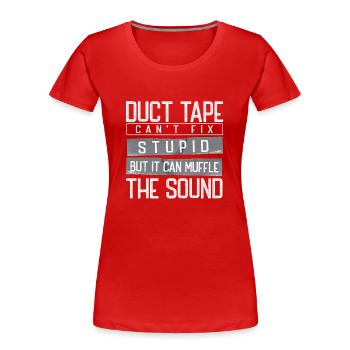 Ruban adhésif Ruban adhésif Ruban de masquage artisanal - T-shirt bio Premium Femme - rouge - Devant - Mia (176cm)