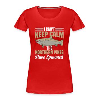 Northern Pike Fisherman Pike Fishing Rod Pike Fish - Women's Premium Organic T-Shirt - red - Front - Mia (176cm)