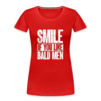 Tête chauve Calvitie Barbe Tête chauve - T-shirt bio Premium Femme - rouge - Devant - Mia (176cm)