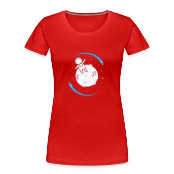 Shooting Stars with Astronaut Space Sky - Women's Premium Organic T-Shirt - red - Front - Mia (176cm)