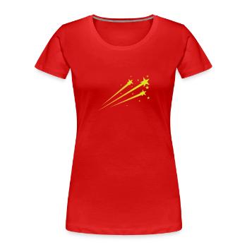 shooting stars, night sky, astronomy - Women's Premium Organic T-Shirt - red - Front - Mia (176cm)