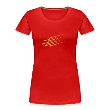 Shooting Star, Tail, Space - Women's Premium Organic T-Shirt - red - Front - Mia (176cm)