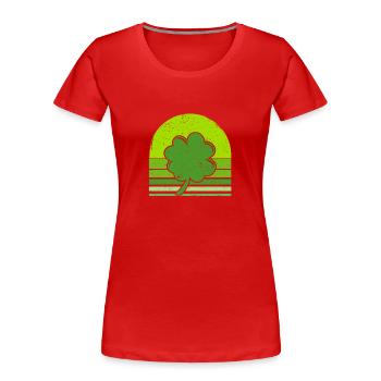 Shamrock Shamrock Silhouette Lucky Irish Retro - T-shirt bio Premium Femme - rouge - Devant - Mia (176cm)