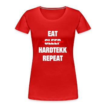 Hardtekk - Merch - Tekk - Cadeau - T-shirt bio Premium Femme - rouge - Devant - Mia (176cm)
