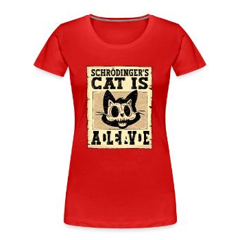Schrödinger's Cat is Dead and Alive - Frauen Premium Bio T-Shirt - Rot - Vorne - Mia (176cm)
