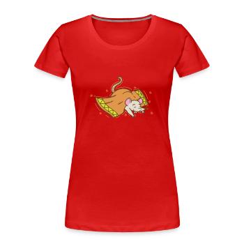 Maus unter der Decke Natur Haustier - Frauen Premium Bio T-Shirt - Rot - Vorne - Mia (176cm)