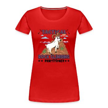 Tactical Rock Climbing Practioner - Women's Premium Organic T-Shirt - red - Front - Mia (176cm)