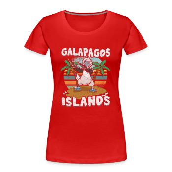 Galapagos Islands - Frauen Premium Bio T-Shirt - Rot - Vorne - Mia (176cm)