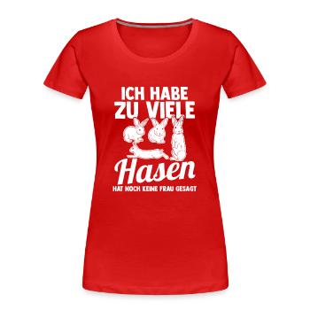Kaninchen Hase - Frauen Premium Bio T-Shirt - Rot - Vorne - Mia (176cm)