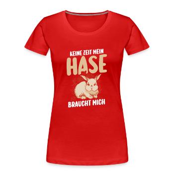 Kaninchen Hase - Frauen Premium Bio T-Shirt - Rot - Vorne - Mia (176cm)