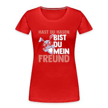 Kaninchen Hase - Frauen Premium Bio T-Shirt - Rot - Vorne - Mia (176cm)