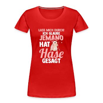 Kaninchen Hase - Frauen Premium Bio T-Shirt - Rot - Vorne - Mia (176cm)